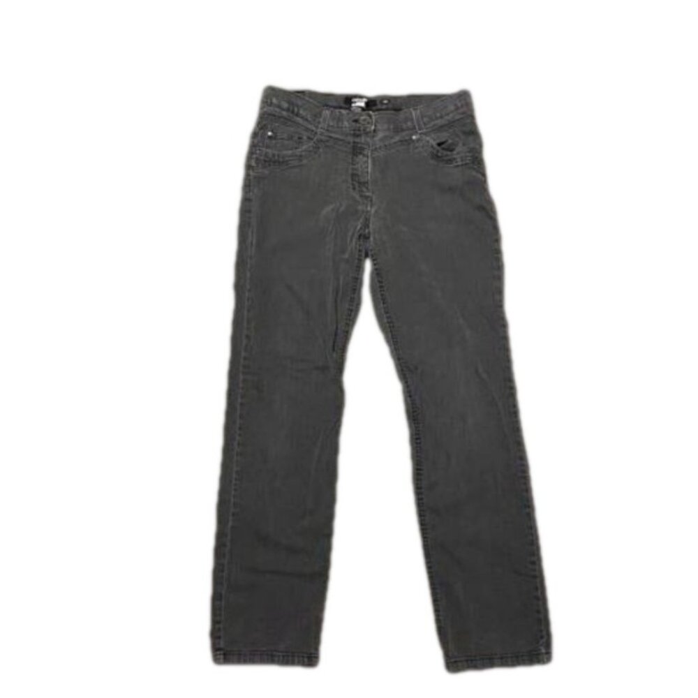OLSON black denim jeans with unique stitching on front size 12